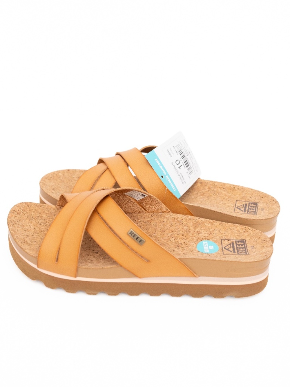 REEF - Cushion Bloom Hi Natural Platform Slide Sandals